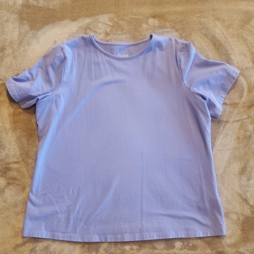 Denim & Co. Women's Perfect Jersey Lavender T-shirt, Size Large